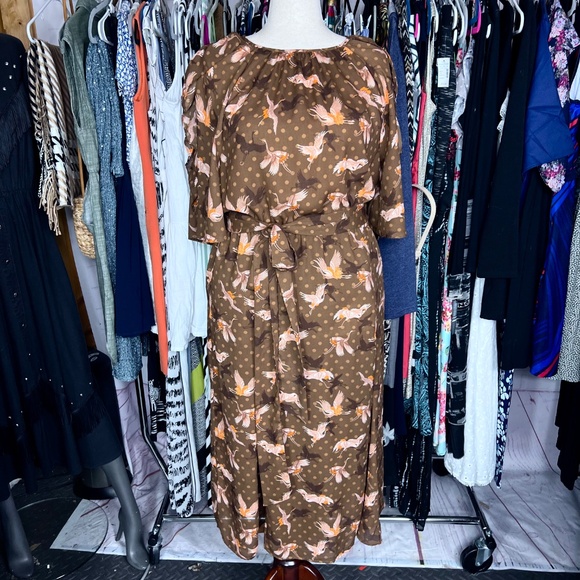 NWOT |•HAPPY X NATURE•| Stand Out Nature Featured Dress 100% Recycled Size XL - Picture 3 of 16